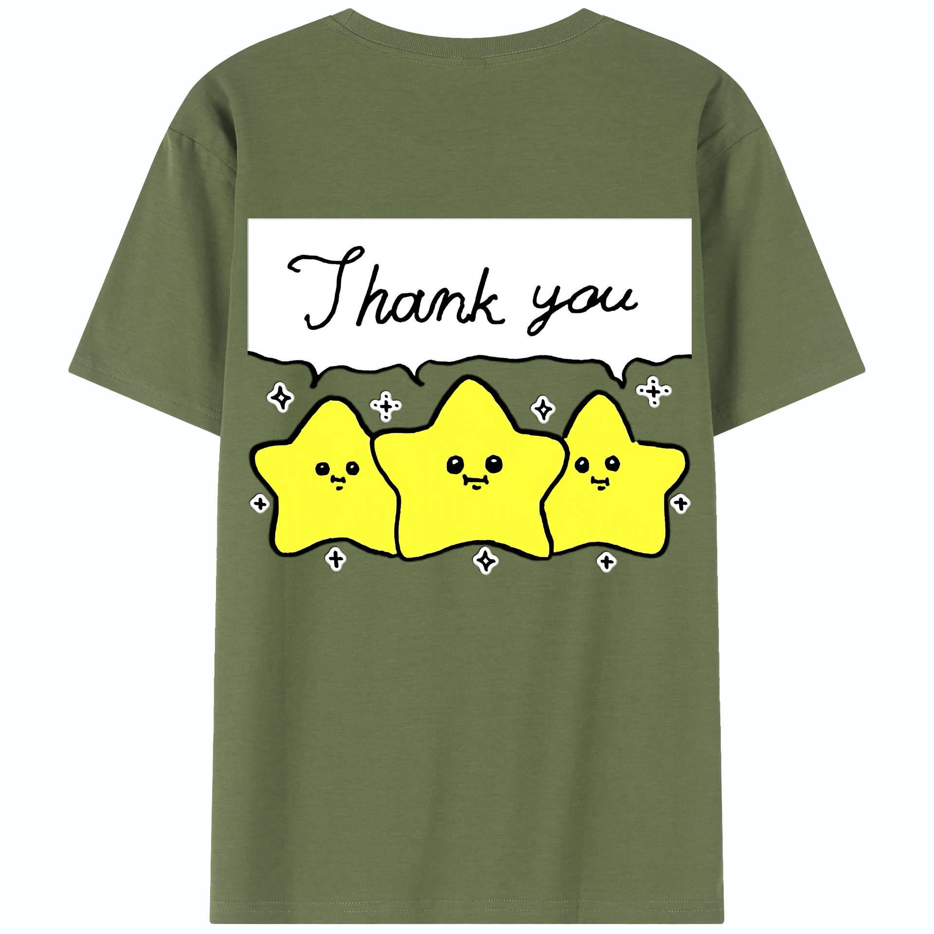 （画像用） ちいかわ 流れ星 Chii-kawa Shooting star 綿100％半袖Tシャツ（背面プリント）